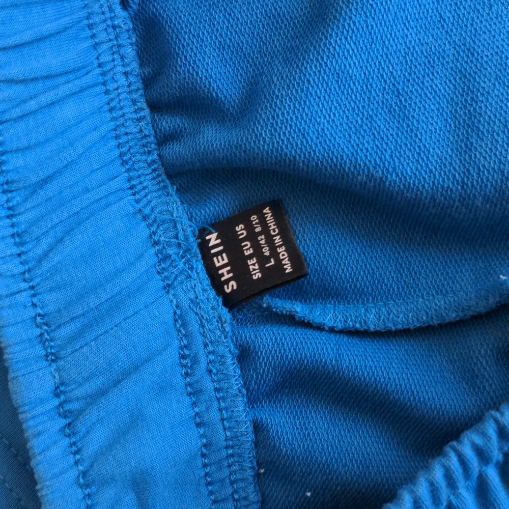 Blue Highwaisted Drawstring Shorts - Picture 7 of 7